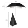 AMBITFUL 34" 86cm Black Silver Reflector Reflective Umbrella Stainless Steel Metal Bracket with Carry Bag for Photography Studio