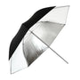 AMBITFUL 34" 86cm Black Silver Reflector Reflective Umbrella Stainless Steel Metal Bracket with Carry Bag for Photography Studio