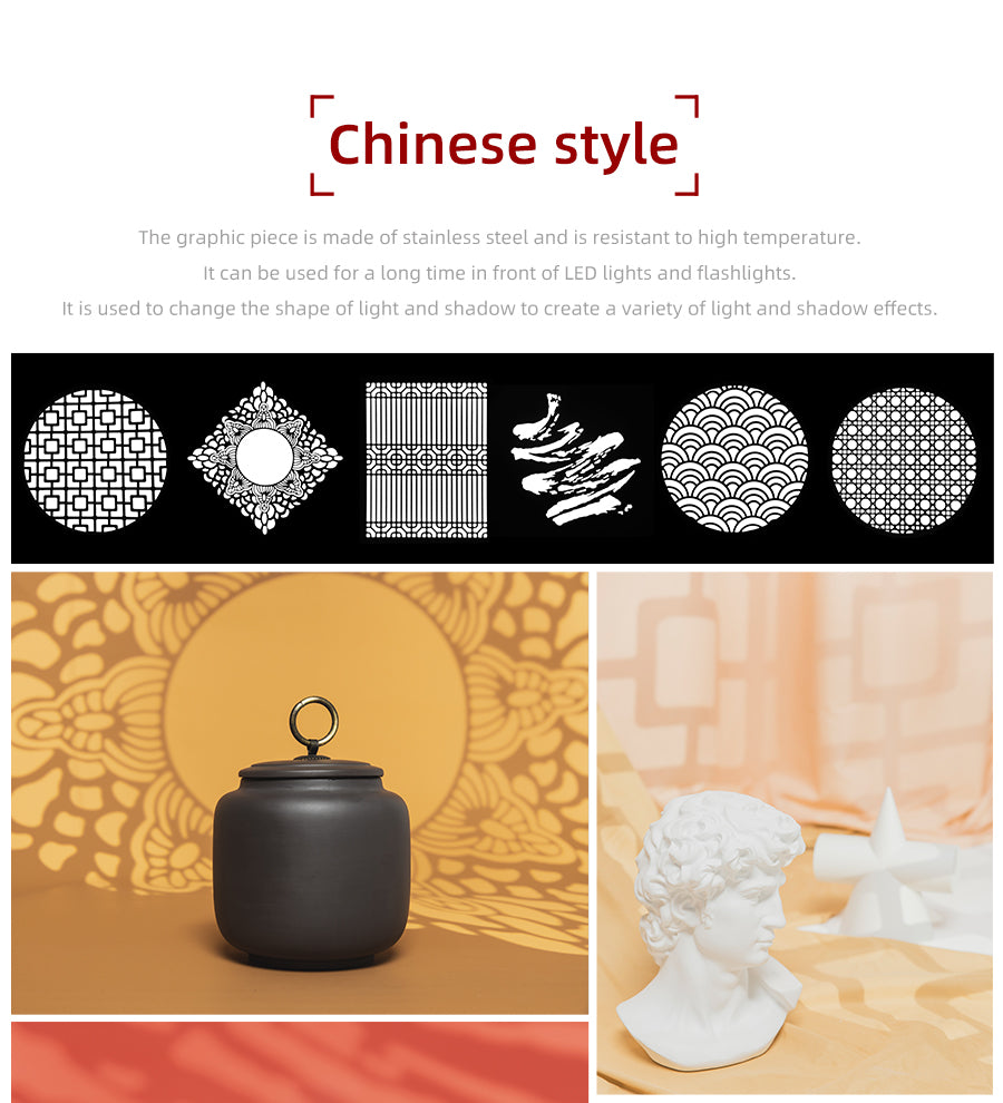 AMBITFUL AL-16 Focalize Conical Snoots Light Shadow Template Modeling Piece with Chinese Modern Window Pastoral Style