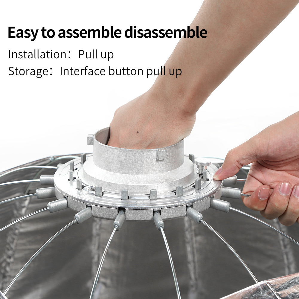 AMBITFUL P90 90CM Quickly Release Parabolic Deep Softbox + Honeycomb Grid
