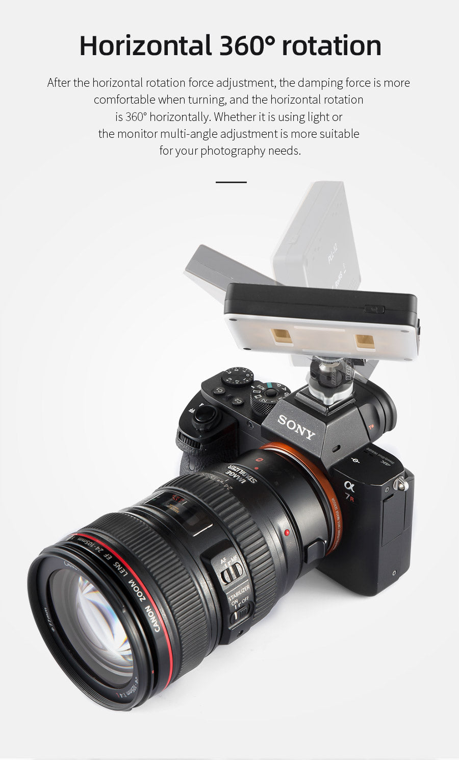 AMBITFUL protable 360 Paranomic Hot Shoe ballhead Monitor Base Mount Bracket Holder Universal for DSLR Cameras LED Video Lights