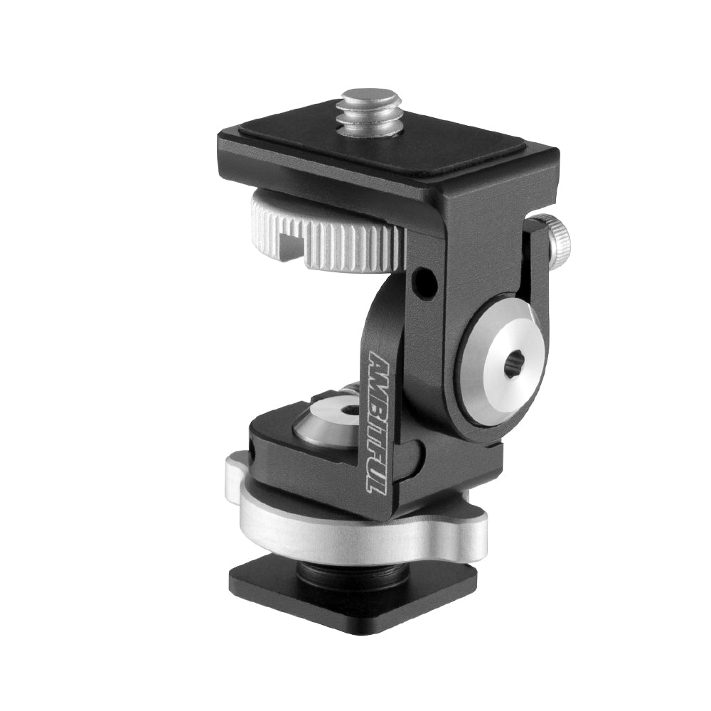 AMBITFUL protable 360 Paranomic Hot Shoe ballhead Monitor Base Mount Bracket Holder Universal for DSLR Cameras LED Video Lights