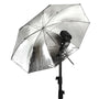 AMBITFUL 34" 86cm Black Silver Reflector Reflective Umbrella Stainless Steel Metal Bracket with Carry Bag for Photography Studio