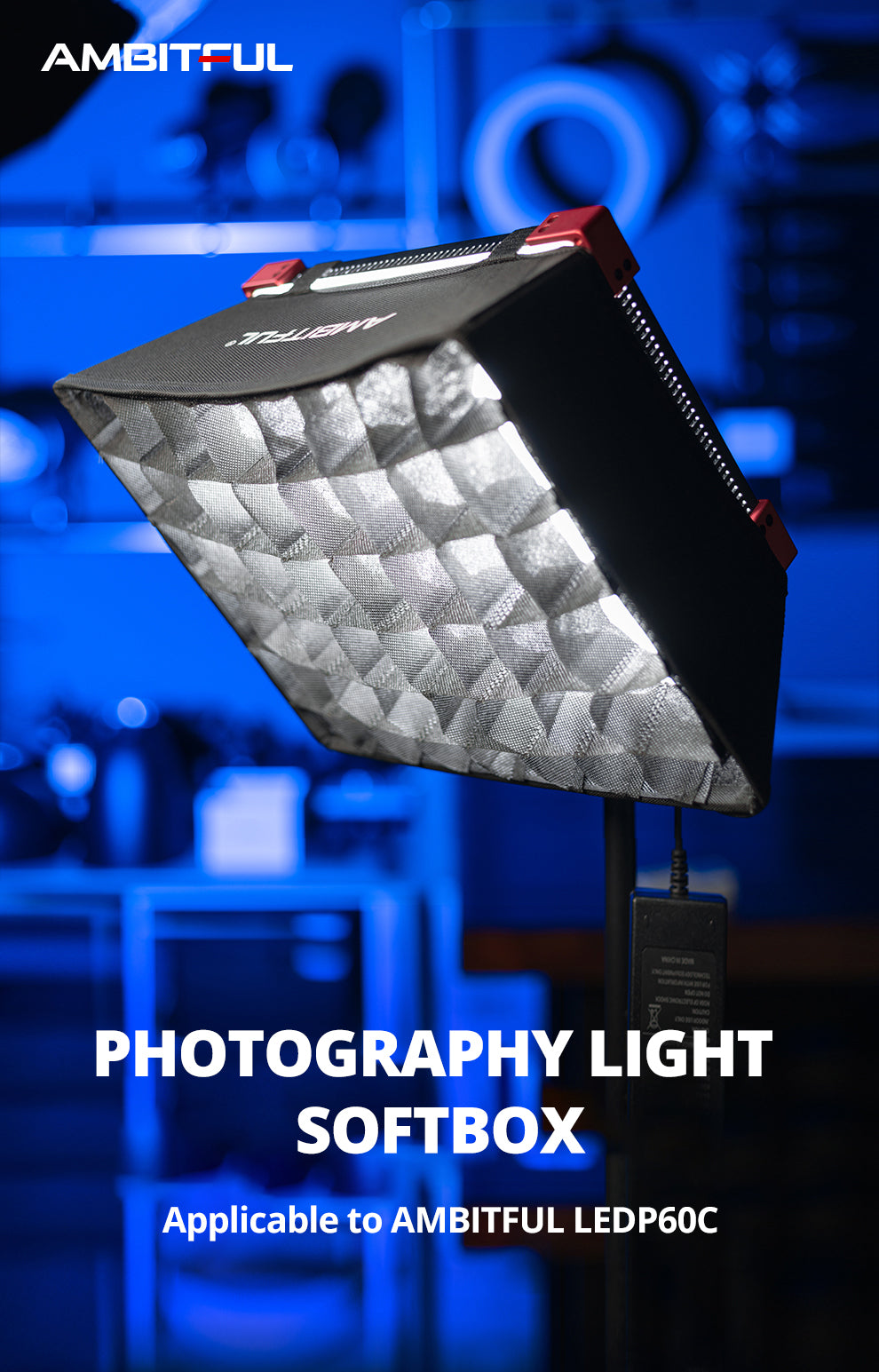 AMBITFUL LEDP60C LED Video Soft Light Diffuser Honeycomb Grid Softbox (Softbox Only)