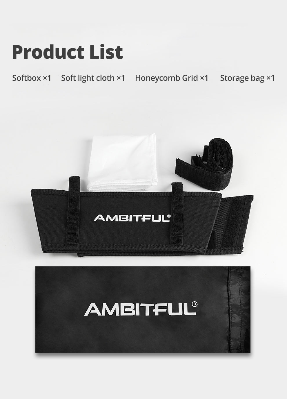 AMBITFUL LEDP60C LED Video Soft Light Diffuser Honeycomb Grid Softbox (Softbox Only)