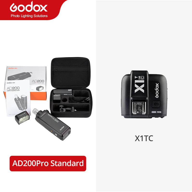 GODOX AD200 200Ws TTL 2.4G HSS 1/8000s Pocket Outdoor Flash Light Double Head with 2900mAh Lithium Battery Flashlight Flash