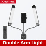 AMBITFUL AL-20 3000K-6000K 40W Double Arms Fill LED Light Long Strips LED Light with LCD Screen for Photo Studio Live Broadcast