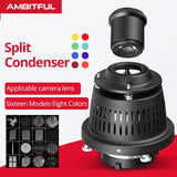 AMBITFUL AL-16 PRO Bowens Mount Split Focalize Conical Snoot Optical Condenser Art Special Effects Shaped Beam Light Cylinder
