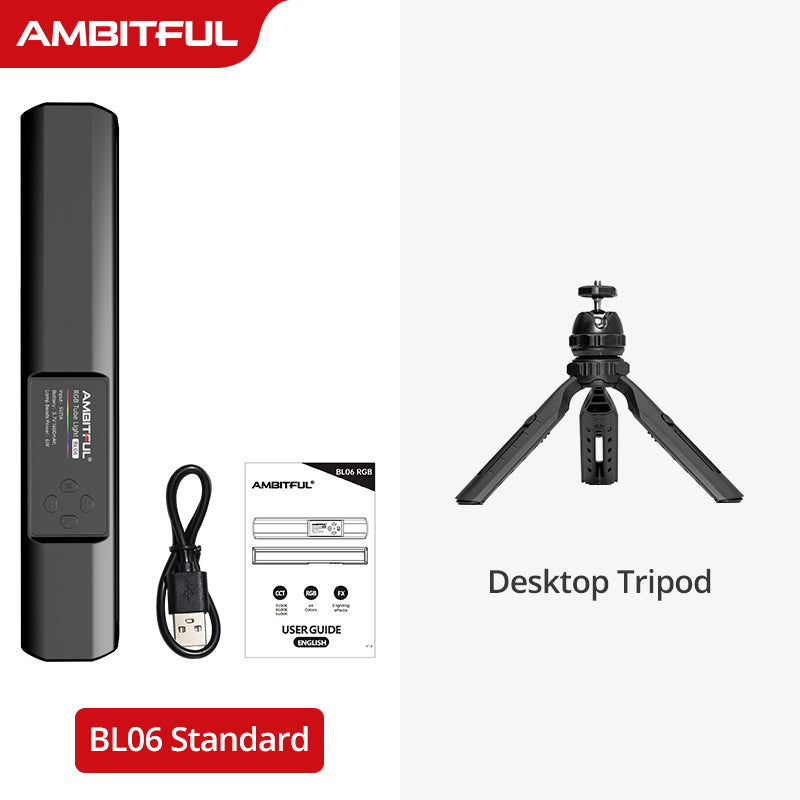 AMBITFUL BL-06 RGB Pavo Tube Light LED Video Light Full Color Photography Light Handheld Light Stick for Photos Video Movie Vlog