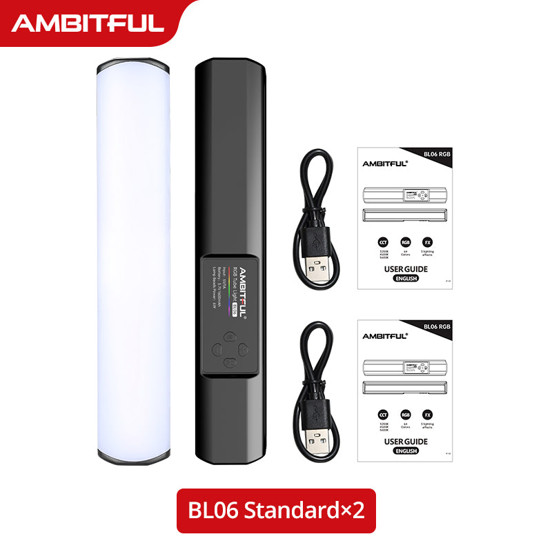 AMBITFUL BL-06 RGB Pavo Tube Light LED Video Light Full Color Photography Light Handheld Light Stick for Photos Video Movie Vlog