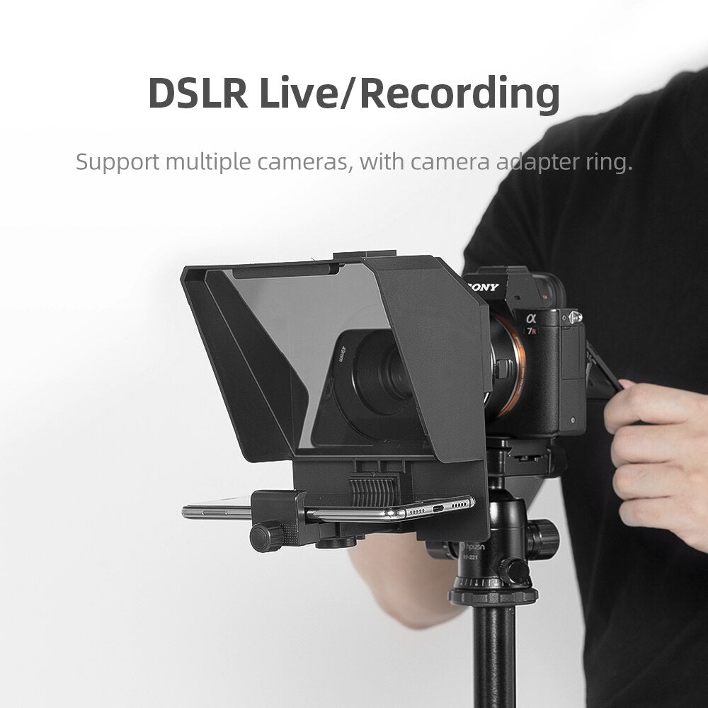 Mini Teleprompter Portable Inscriber Mobile Teleprompter Artifact Video With Remote Control for  Phone and DSLR Recording
