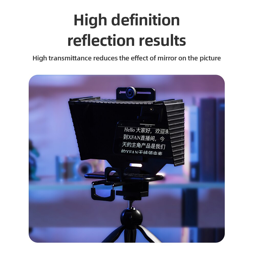 Teleprompter for 12 inch iPad Mini Tablet Phones Prompting Prompter Reader for Mobile DSLR Camera Live Recording