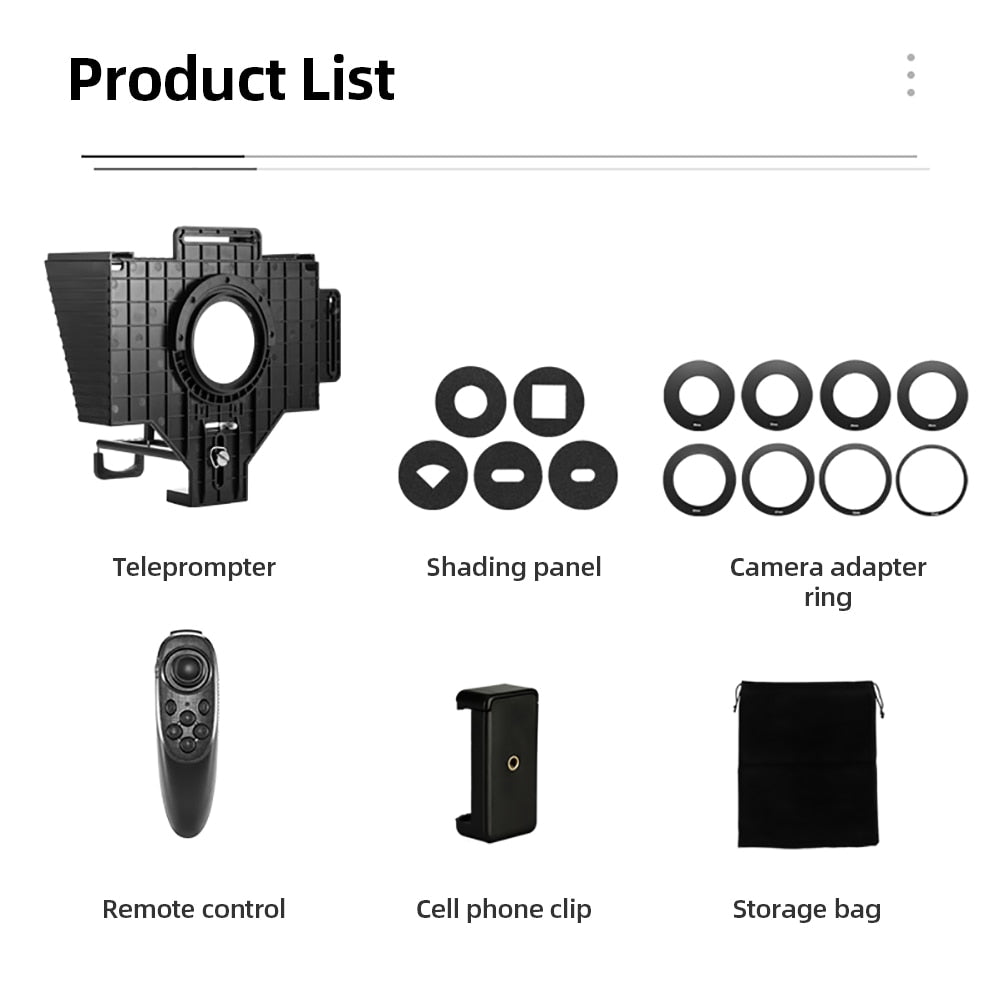 Teleprompter for 12 inch iPad Mini Tablet Phones Prompting Prompter Reader for Mobile DSLR Camera Live Recording