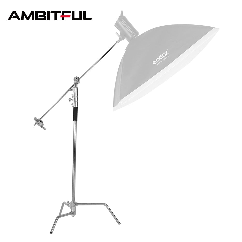 C Stand Stainless Steel Century Foldable Light Stand Tripod Magic Leg Photography C-Stand For Spot Light,Softbox,Photo Studio