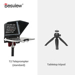 Bestview T2 Big Screen Prompter Professional Interview Teleprompter Anchorman Host for DSLR For iPad Smartphone video prompter