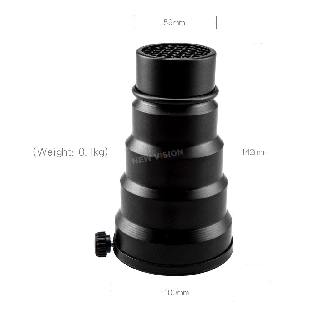 Godox SN-02 Conical Snoot Honeycomb Grid Light Beam Tube for Universal Mount Studio Strobe Flash K-150 K-180 250SDI 300SDI