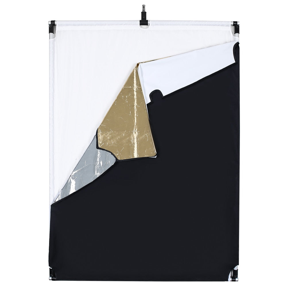 60 x 90cm 27in * 35in Sun Scrim Large 5in1 Black Silver Gold White Diffuser Reflector Aluminum Alloy Frame for Photography