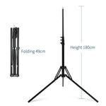 180cm Reverse Fold 4 Section Light Stand for Studio Flash,Portable Softbox,Flash Holder and Bracket