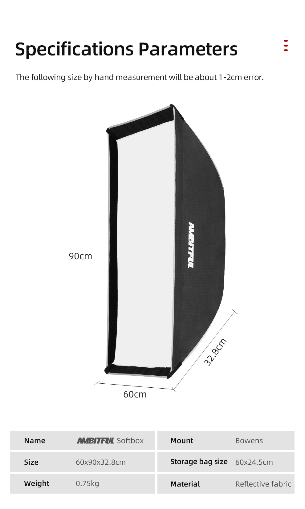 AMBITFUL  60 x 90cm Softbox