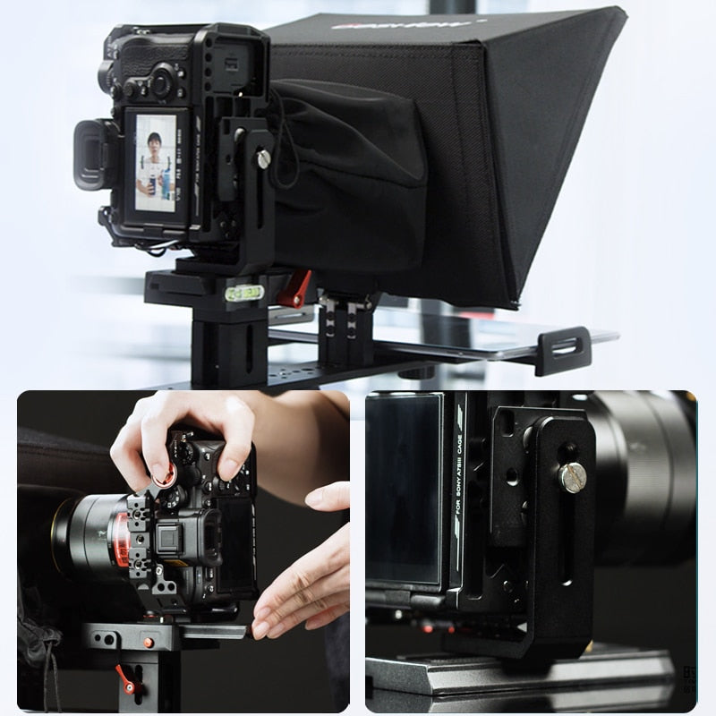 Besview Bestview T12 Teleprompter for 11 inch Mobile Phone Tablet PC SLR Camera Portable Live Broadcast Equipment Mobile