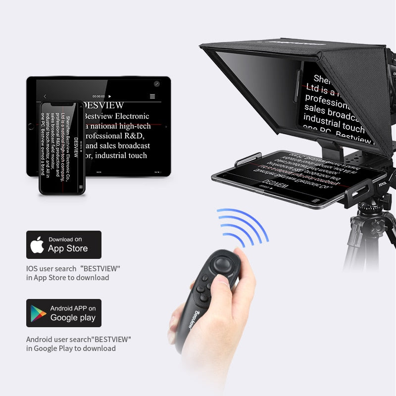 Besview Bestview T12 Teleprompter for 11 inch Mobile Phone Tablet PC SLR Camera Portable Live Broadcast Equipment Mobile