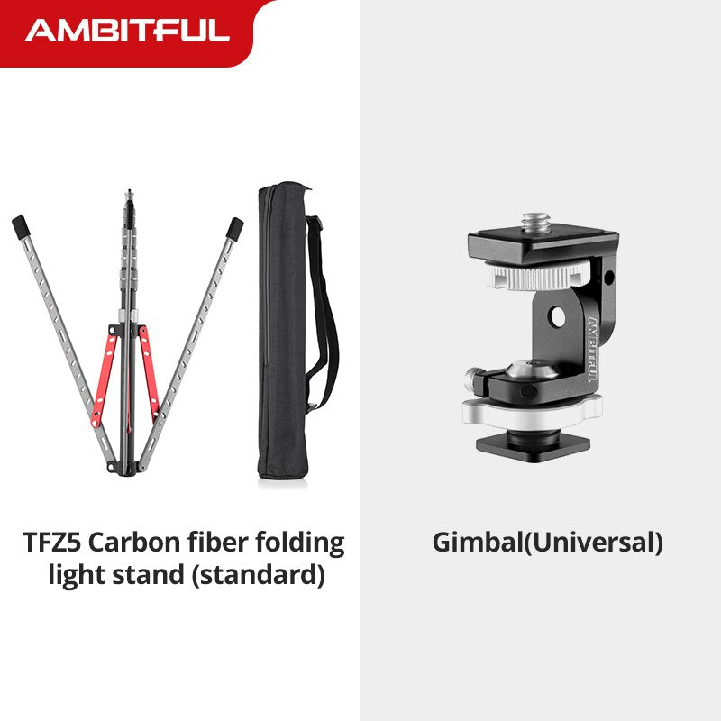 Carbon Fiber Bracket Camera Tripod With 1/4 Screw Head Light Stand for LED Video Light Studio Softbox Flash Umbrellas Reflector