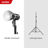 Godox ML60Bi ML60 Bi 60W Bi-Color LED Light Silent Mode Portable Brightness Adjustment Support Li-ion Outdoor LED Light