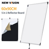 90 x 120cm 35in x  47in Sun Scrim Large 5in1 Black Silver Gold White Diffuser Reflector Aluminum Alloy Frame for Photography