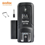 Godox CT-16 16 Channels Wireless Radio Flash Trigger Transmitter + 2x Receiver Set for Canon Nikon Pentax Studio Speedlite Flash
