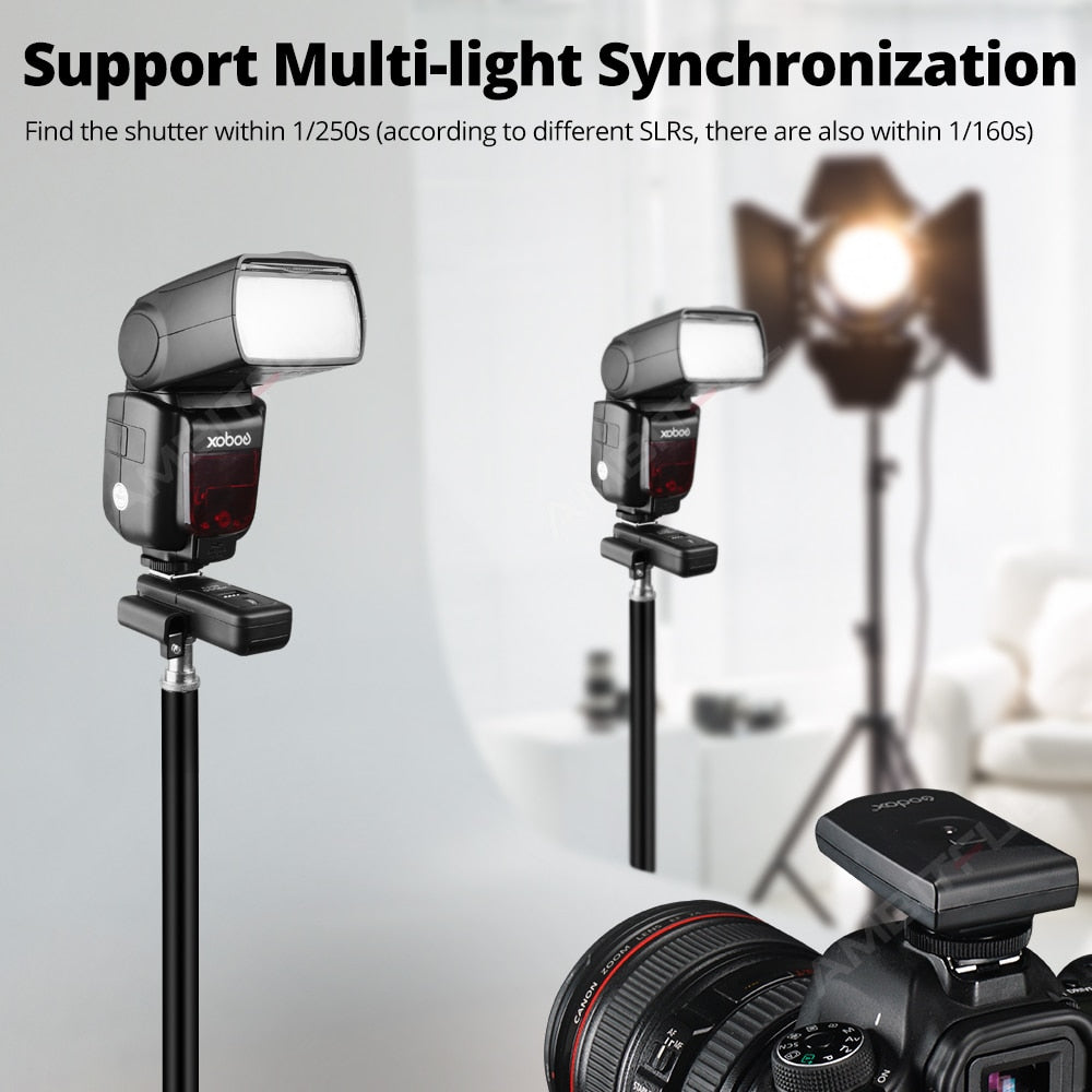 Godox CT-16 16 Channels Wireless Radio Flash Trigger Transmitter + 2x Receiver Set for Canon Nikon Pentax Studio Speedlite Flash