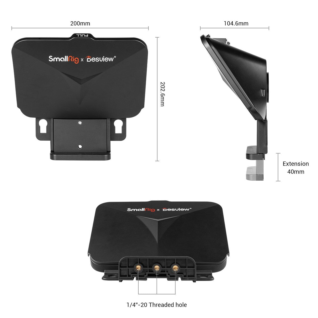 SmallRig Desview Portable Tablet / Smartphone / DSLR Teleprompter TP10 For IPad Huawei Samsung Xiaomi 3374