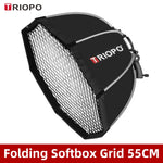 TRIOPO 55cm 65cm 90cm 120cm Foldable Octagon Softbox Bracket Mount Soft box Handle for Godox Yongnuo Speedlite Flash Light
