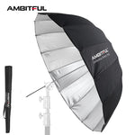 AMBITFUL 105cm 130cm 160cm Deep Parabolic Black Silver White Reflective Umbrella Studio Light Umbrella Diffuser Cover Cloth