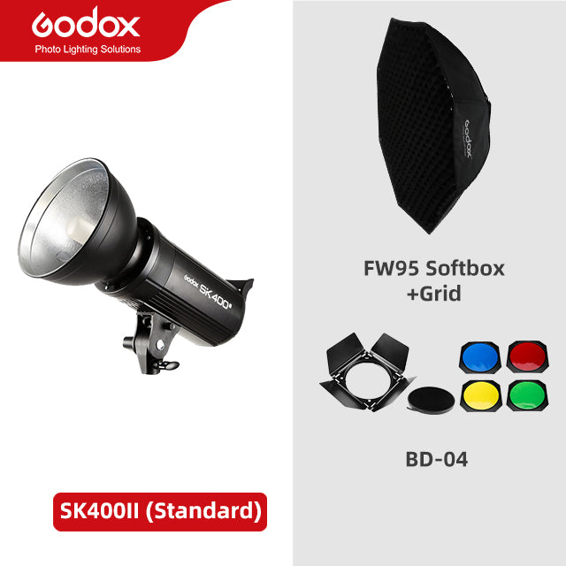 Godox SK400II 400Ws GN65 Professional Studio Flash Strobe with Built-in 2.4G Wireless X System Creative Shooting SK400 Upgrade