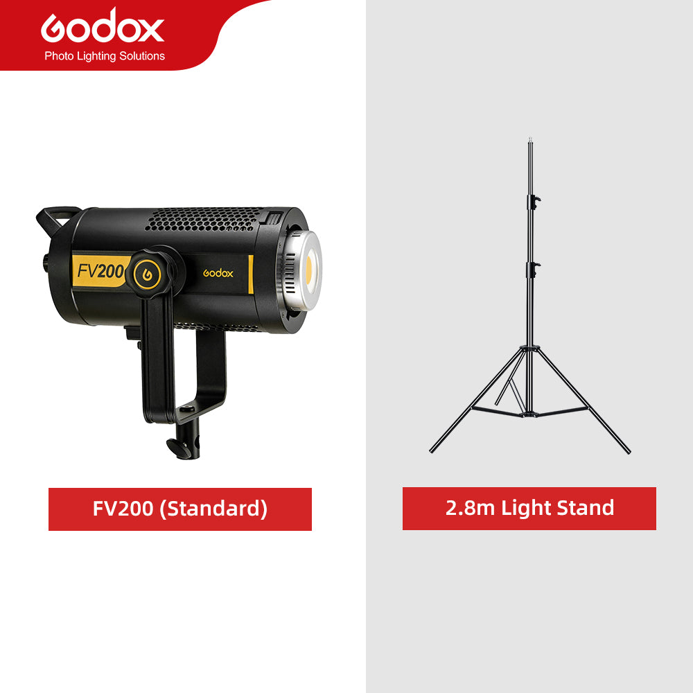 Godox FV150 150W FV200 200W High Speed Sync Flash LED Light with Built-in 2.4G Wireless Receiver + Remote Control
