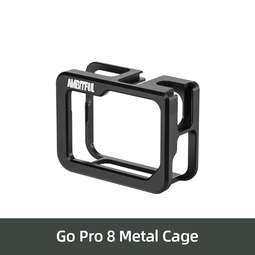 AMBITFUL Metal Vlog Case Cage for Gopro Hero 8 Extend Cold Shoe Mount for Microphone LED Light
