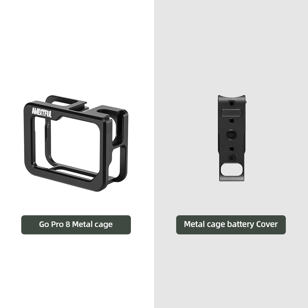 AMBITFUL Metal Vlog Case Cage for Gopro Hero 8 Extend Cold Shoe Mount for Microphone LED Light