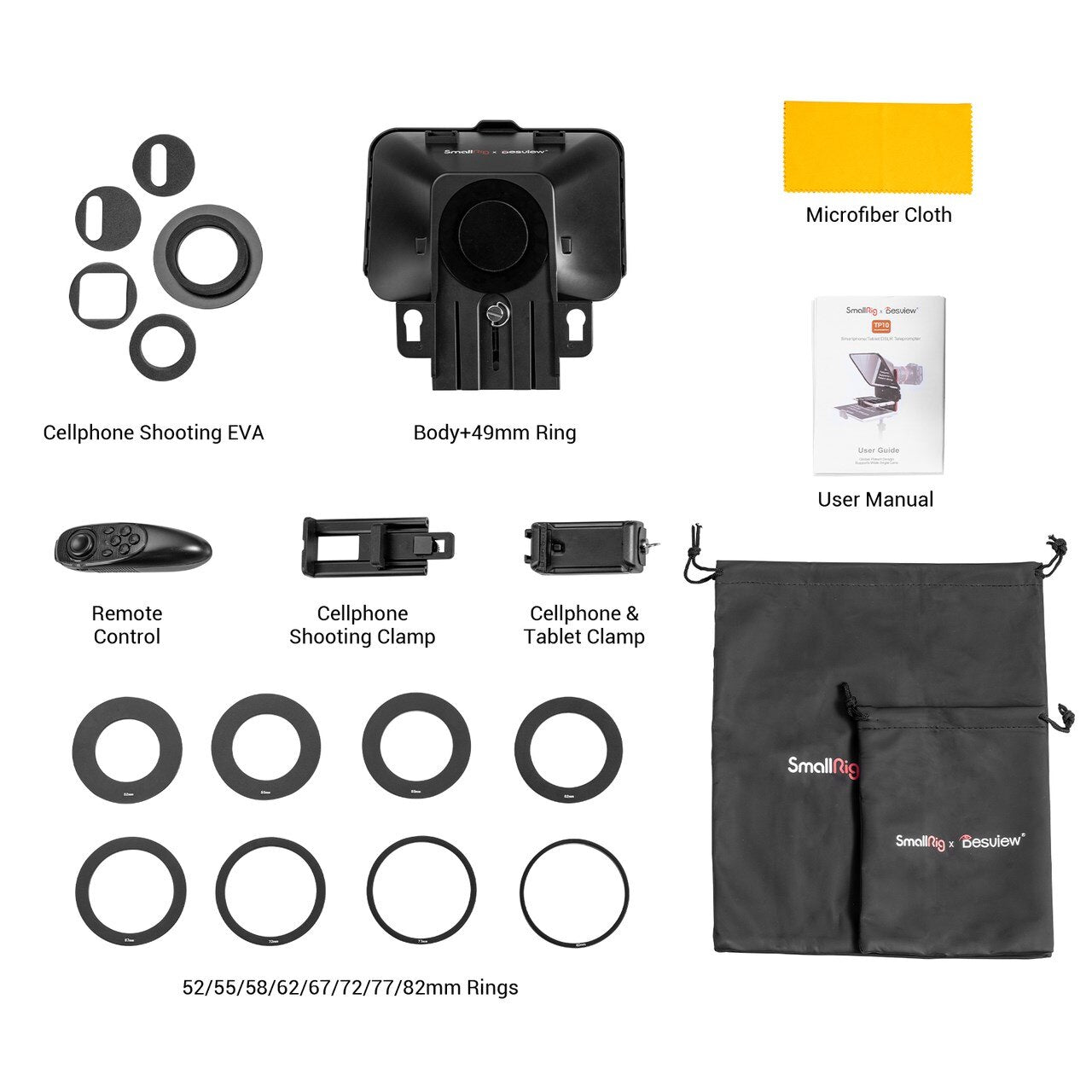 SmallRig Desview Portable Tablet / Smartphone / DSLR Teleprompter TP10 For IPad Huawei Samsung Xiaomi 3374