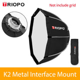 Triopo K2 55cm 65cm 90cm 120cm Quickly Release Bowens Mount Octagon Softbox + Honeycomb Grid Outdoor Soft Box for Flash