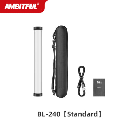 AMBITFUL BL-240 Pavo Tube Light RGB Color Photography Light Handheld Light Stick Remote Control for Photos Video Movie Vlog