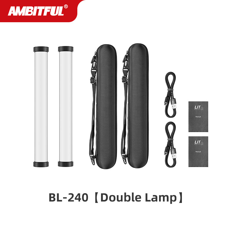 AMBITFUL BL-240 Pavo Tube Light RGB Color Photography Light Handheld Light Stick Remote Control for Photos Video Movie Vlog