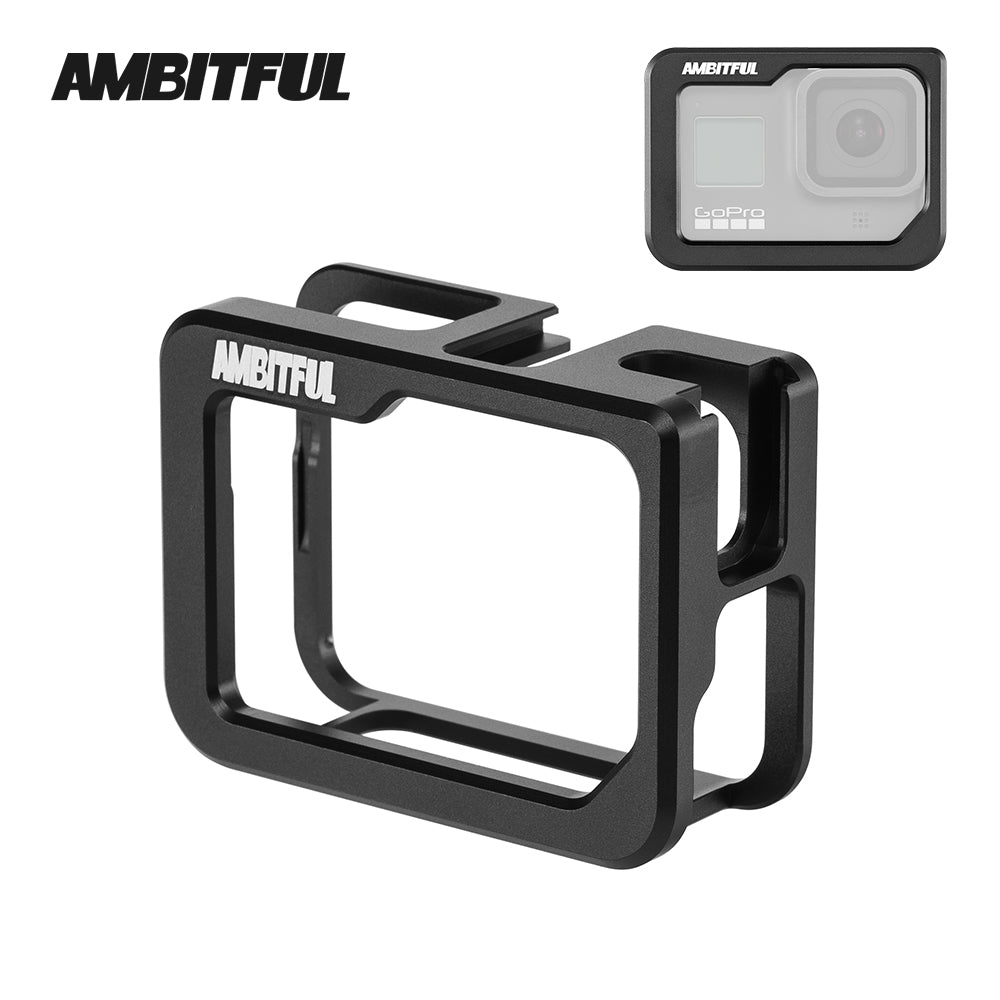 AMBITFUL Metal Vlog Case Cage for Gopro Hero 8 Extend Cold Shoe Mount for Microphone LED Light