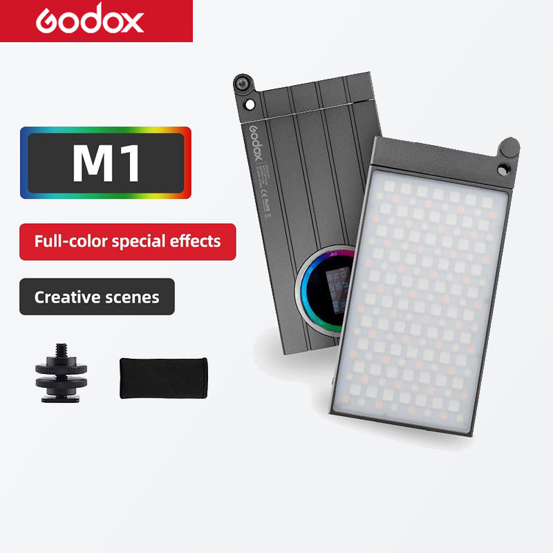 Godox M1 2500k-8500k Full Color RGB LED Light Pocket Aluminum Alloy LED Video Creative Light Multiple Special Effects Function