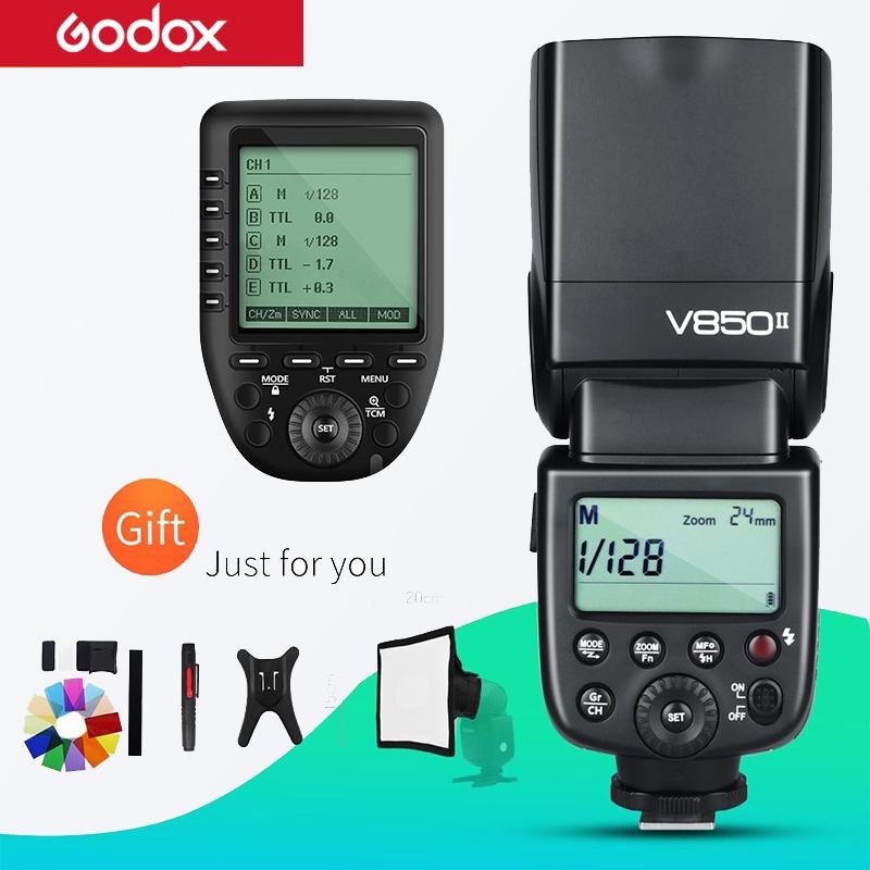 Godox V850II 2.4G GN60 Wireless X System Li-ion Battery Speedlite + Xpro Transmitter for Canon Nikon Sony Fuji Olympus Pentax