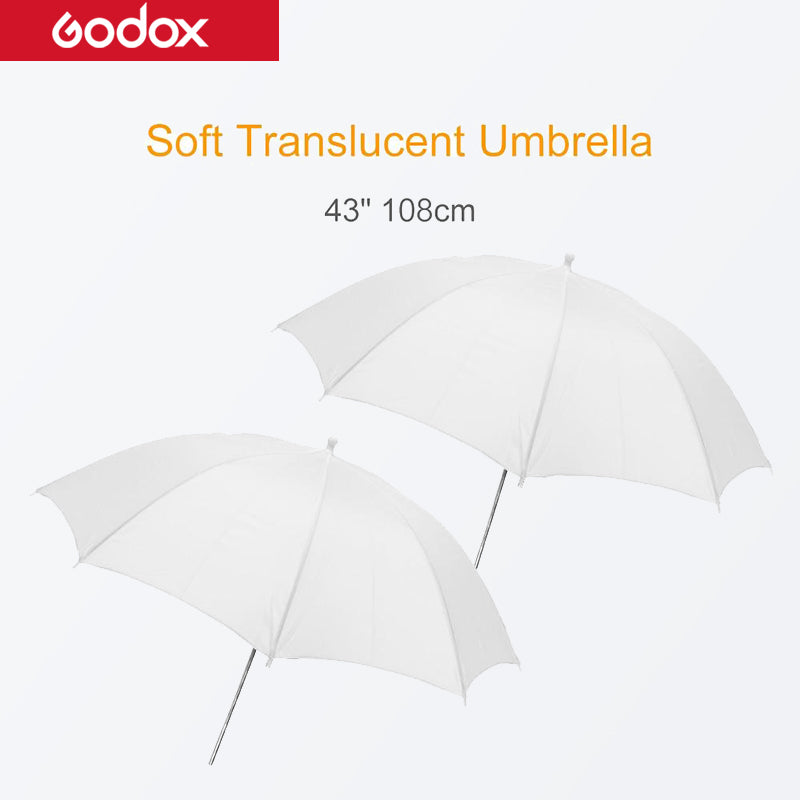 2PCS Godox 43'' 108cm White Soft Umbrella