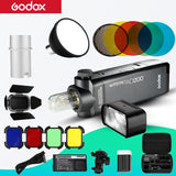 Godox AD200 Speedlite Flash Kit 200Ws 2.4G TTL Pocket Flash Strobe 1/8000 HSS 2900mAh Lithimu Battery and Bare Bulb,BD-07