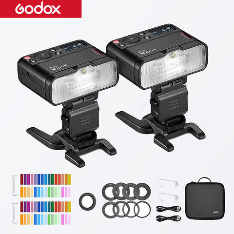 Godox MF12 MF12-K2 Macro Flash 2 Light Kit Mini Speedlite built-in Godox X System TTL Flash + Color Filter for Macro Shots