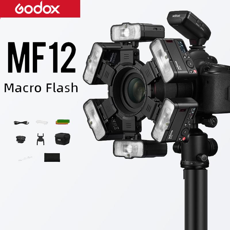 Godox MF12 MF12-K2 Macro Flash 2 Light Kit Mini Speedlite built-in Godox X System TTL Flash + Color Filter for Macro Shots