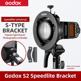 Godox S2 Bowens Mount Flash S-type Holder Bracket for Godox V1 V860II AD200 AD400PRO Speedlite Flash Snoot Softbox