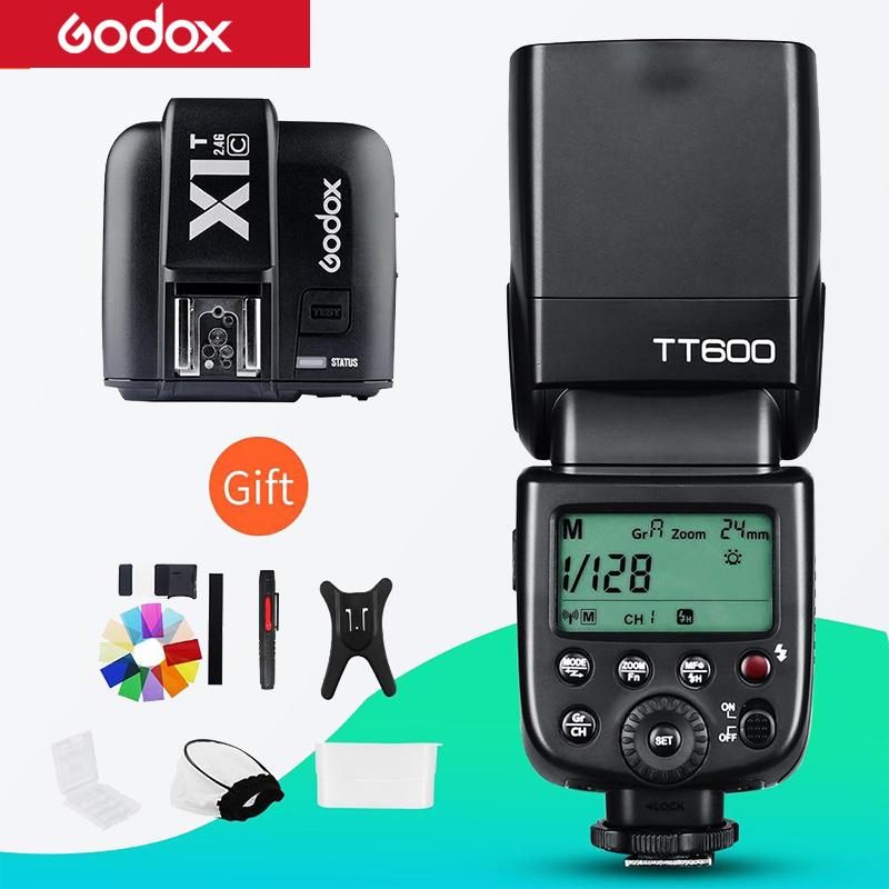 Godox TT600 2.4G Wireless Camera Flash Speedlite + X1T-C/N/F Transmitter Wireless Flash Trigger for Canon Nikon Fujifilm Olympus
